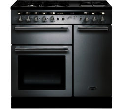 RANGEMASTER  Hi-LITE 90 Dual Fuel Range Cooker - Stainless Steel & Chrome